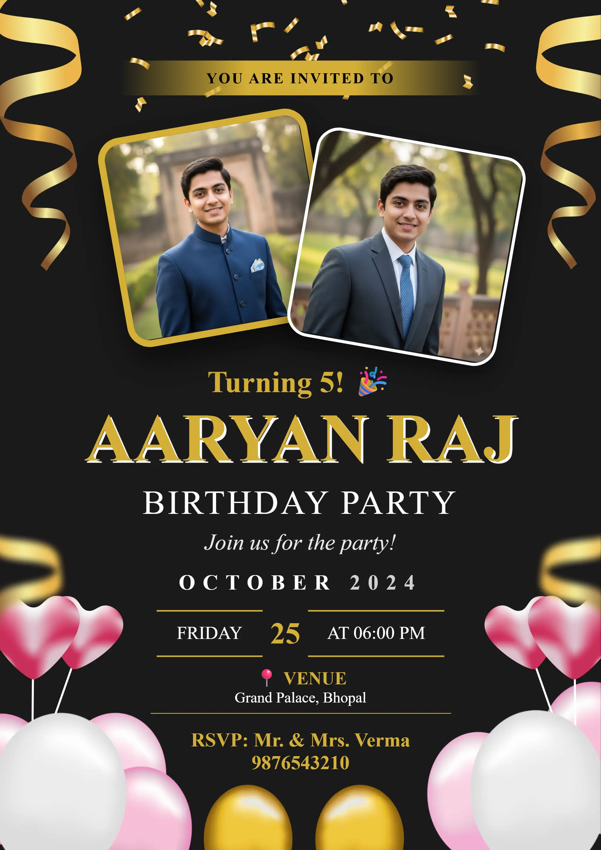 Professional birthday invite card maker online